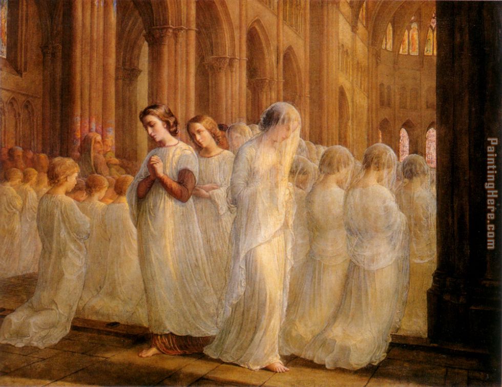 Le Poeme de l'ame - Premiere communion painting - Anne-Francois-Louis Janmot Le Poeme de l'ame - Premiere communion art painting